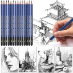 Daerthotk Pencils Drawing Sketching Set 14 pcs Graphite (12B - 6H) Kit Soft Pencils Ideal Gift for Drawing Art, Sketching, Shading, Artist Pencils for Beginners Pro Artists
