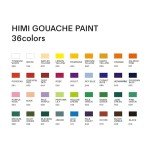 HIMI Gouache Paint Tube Set -36 Colors 12ml, with Rich Pigments, Gouache paint Non-Toxic, suitable for Beginners, Artists, and Hobby Painters. Beautiful Gifts for Art Supplies Painting（36 colors）