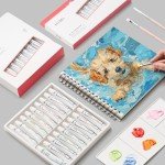 HIMI Gouache Paint Tube Set -36 Colors 12ml, with Rich Pigments, Gouache paint Non-Toxic, suitable for Beginners, Artists, and Hobby Painters. Beautiful Gifts for Art Supplies Painting（36 colors）