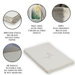 LEATHER VILLAGE Watercolor Paper - 6 X 4 inches, 50 Sheets - Mixed Media Watercolor Paper - 150 GSM Thick Deckle Edge Virgin Cotton Handmade Paper - Off White