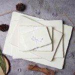 LEATHER VILLAGE Watercolor Paper - 6 X 4 inches, 50 Sheets - Mixed Media Watercolor Paper - 150 GSM Thick Deckle Edge Virgin Cotton Handmade Paper - Off White