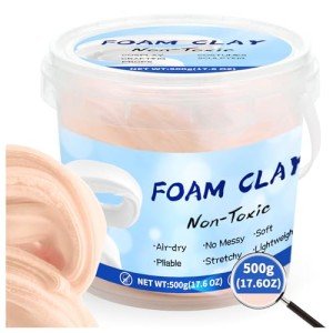Upgraded Air Dry Clay,Multi-Purpose Foam Clay for Adults, High Density and Quality Modeling Clay for Cosplay,Arts & Crafts,Super Safe Materials,Perfect Model Magic Gifts,17.6 oz(Skin