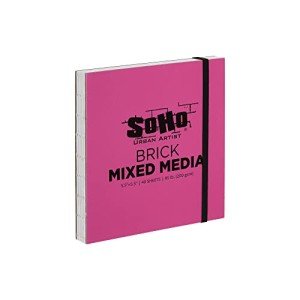 SoHo Urban Artist Brick Sketchbook Journals for Sketching, Drawing, Colored Pencils, Graphite, and More - Mixed Media 5.5"x5.5" (200 GSM, 40 Sheets)