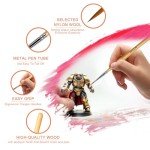 6Pcs Miniature Paint Brushes Set with Triangular Handles - for Acrylics, Oils, Watercolors & Paint by Number, Figurine