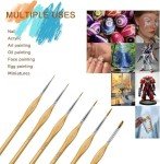 6Pcs Miniature Paint Brushes Set with Triangular Handles - for Acrylics, Oils, Watercolors & Paint by Number, Figurine