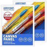 FIXSMITH Canvas Boards for Painting 8x10 Inch, Super Value 2 Pack Paint Canvases, White Blank Canvas Panels, 100% Cotton Primed, Painting Art Supplies