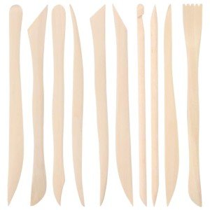 10Pcs Wooden Clay Sculpting Tools Double Ended Clay Modeling Tools 6.22 Inch Pottery Sculpting Tools for Cutting Soap Carving Smoothing Clay Supplies