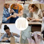 10Pcs Wooden Clay Sculpting Tools Double Ended Clay Modeling Tools 6.22 Inch Pottery Sculpting Tools for Cutting Soap Carving Smoothing Clay Supplies