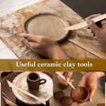 10Pcs Wooden Clay Sculpting Tools Double Ended Clay Modeling Tools 6.22 Inch Pottery Sculpting Tools for Cutting Soap Carving Smoothing Clay Supplies