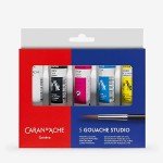 Caran D'ache Gouache 3 Primary Colors Plus Black & White, 10 ml (2003.305)