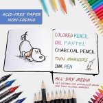 Hardcover Square Sketch Book, 120lb/200GSM Sketchbook Thick Drawing Paper for Marker Watercolor Pencil Mixed Media, Premium Drawing Notebook, Art Journal, 60 Sheets/120 Pages 8x8 Inch Sketch Pad