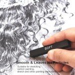 46 PCS Blending Stumps and Tortillions Paper Art Blenders Sketch Drawing Tools with Charcoal Sticks,Sandpaper Sharpeners,Wipe Scrapers,Rub Sponge and Kneaded Eraser for Student Artist Drawing Shading