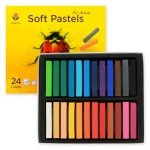 VIOLETTO Long Soft Pastels Set - 24 Vibrant Colors, Acid-Free and Non-Toxic, Ideal for Drawing, Blending, and Shading, Perfect for Artists, Students, Beginners and Creative Projects