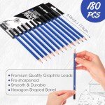Humyoun 120 Pcs Graphite Sketch Pencil Set (8b - 5h) Professional Drawing Pencils Graphite Charcoal Gift Bulk for Beginners and Artists Art Sketching Supplies