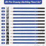 Humyoun 120 Pcs Graphite Sketch Pencil Set (8b - 5h) Professional Drawing Pencils Graphite Charcoal Gift Bulk for Beginners and Artists Art Sketching Supplies