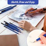 Humyoun 120 Pcs Graphite Sketch Pencil Set (8b - 5h) Professional Drawing Pencils Graphite Charcoal Gift Bulk for Beginners and Artists Art Sketching Supplies