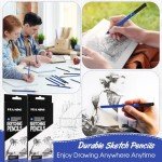 Humyoun 120 Pcs Graphite Sketch Pencil Set (8b - 5h) Professional Drawing Pencils Graphite Charcoal Gift Bulk for Beginners and Artists Art Sketching Supplies