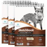 Bellofy 3X Sketch Books, 100 Sheets Each, 9x12 Inches | Perfect for Kids, Beginners & Artists | Drawing Paper for Graphite, Charcoal & More | Great Gift Idea