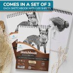 Bellofy 3X Sketch Books, 100 Sheets Each, 9x12 Inches | Perfect for Kids, Beginners & Artists | Drawing Paper for Graphite, Charcoal & More | Great Gift Idea