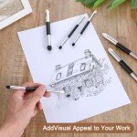 6 Pcs Artist Blending Sponge Pen Dual Tip Reusable Drawing Art Soft Pastel Blending Tools Washable Rubbing Sponge Brush Sketch Wipe for School Student Professional Sketch Lightening Highlight