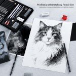 Kird Barken 33 Piece Sketching Pencil Set - 5H to 14B Pencils, Charcoal Pencils, Charcoal Sticks,Graphite Sticks,Painting tools – drawing pencil set for Beginners, Artists, Students, Kids