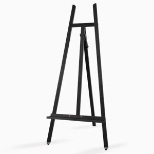 Somime A - Frame Wooden Display Easel - Adjustable Lyre Beechwood Studio Easel Stand Holding Canvas Up to 90", Inclinable Artist Floor Painting Easel for Artwork Painting, Black