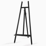 Somime A - Frame Wooden Display Easel - Adjustable Lyre Beechwood Studio Easel Stand Holding Canvas Up to 90", Inclinable Artist Floor Painting Easel for Artwork Painting, Black