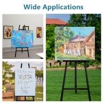 Somime A - Frame Wooden Display Easel - Adjustable Lyre Beechwood Studio Easel Stand Holding Canvas Up to 90", Inclinable Artist Floor Painting Easel for Artwork Painting, Black