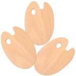 U.S. Art Supply 8" x 12" Large Wooden Oval-Shaped Artist Painting Palette with Thumb Hole (Pack of 3) - Wood Paint Color Mixing Tray - Easy Clean, Mix Acrylic, Oil - Art Students