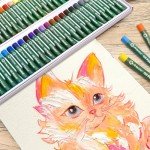 Artecho Oil Pastels Set of 50 Colors (8 x 60 mm), Soft Oil Pastels for Art Painting, Drawing, Blending, Art Supplies for Artists, Beginners, Students, Teachers