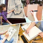 5 Sets 110PCS Sketch Drawing Tools Blending Stumps for Drawing Supplies, Paper Art Blenders Sketch Drawing Tools with Sketch Wipe Scrapers Rub Sponge Wiper Pencils for Artist