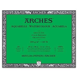 Arches Watercolor Paper Block, Cold Press, 11" x 14", 140 Pound