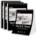 4 Pack Sketch Book, 8.5 x 11Inch Sketchbook, 68lb/100gsm Top Spiral Bound Sketch Pad, Acid Free Art Supplies Drawing Painting Sketching Paper for Teens Adults Artists (30 Sheets Each)