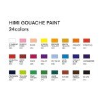 HIMI Gouache Paint Tube Set -24 Colors 12ml, with Rich Pigments, Gouache paint Non-Toxic, suitable for Beginners, Artists, and Hobby Painters. Beautiful Gifts for Art Supplies Painting（24 colors）
