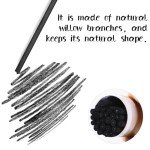 Soft Willow Drawing Charcoal 50 Pieces Natural Willow Charcoal Sticks for Drawing, Sketching Shading Artists Beginners or Students of All Skill Levels Supplies, 2 Box 4 - 5 mm 5 - 7 mm in Diameter