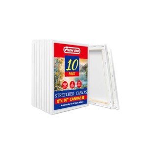10 Pack Art Stretched Canvas for Painting, 100% Cotton, 5/8 Inch Stretched White Blank Canvas for Acrylic & Acrylic Pouring Painting, Oil and Other Painting Media -8 * 10 Inch