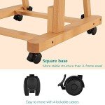 VISWIN Heavy-Duty H Frame Easel, Hold Canvas to 82", Tilts Flat, Adjustable Beech Wood Large Easel for Painting with Storage & 4 Wheels, Professional Floor Art Easel Stand for Adults, Artists