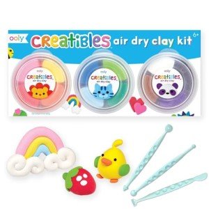 Ooly Creatibles, 12 Colors Air Dry Clay Kit for Kids Craft, Modeling Clay with 3 Shaping Tools, Craft Supplies & Materials, Airdry DIY Art Set for Kids Ages 6 and Up