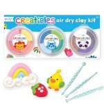 Ooly Creatibles, 12 Colors Air Dry Clay Kit for Kids Craft, Modeling Clay with 3 Shaping Tools, Craft Supplies & Materials, Airdry DIY Art Set for Kids Ages 6 and Up