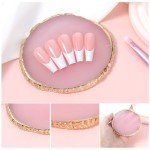 Abeillo Resin Nail Art Palette, Nail Polish Palette Nail Painting Mixed Color Palette Gilded Edge Nail Art Color Mixing Tray DIY Nail Gel Makeup Display Board Pallet for Nail Art