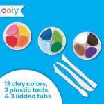 Ooly Creatibles, 12 Colors Air Dry Clay Kit for Kids Craft, Modeling Clay with 3 Shaping Tools, Craft Supplies & Materials, Airdry DIY Art Set for Kids Ages 6 and Up