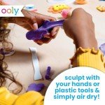 Ooly Creatibles, 12 Colors Air Dry Clay Kit for Kids Craft, Modeling Clay with 3 Shaping Tools, Craft Supplies & Materials, Airdry DIY Art Set for Kids Ages 6 and Up