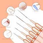Komall Metallic Nail Art Brushes, 5Pcs Liner Brush Set, UV Gel Polish Painting Art Design Pen for Long Lines, Thin Details, Fine Drawing Sizes 4/8/12/20/25mm(Champagne Gold)