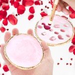 Abeillo Resin Nail Art Palette, Nail Polish Palette Nail Painting Mixed Color Palette Gilded Edge Nail Art Color Mixing Tray DIY Nail Gel Makeup Display Board Pallet for Nail Art