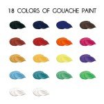 HIMI Gouache Paint Set Jelly Cup 18 Vibrant Colors Non Toxic Paints with Portable Case Palette for Artist Canvas Painting Watercolor Papers, Rich Pigment, 30ml/Cup