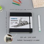 Hardcover Sketch Book, Square Sketchbook with 120LB/200GSM Thick Drawing Paper, 120 Pages/60 Sheets Sketch Pad for Adults and Kids, Large Mixed Media Sketchbook on 8x8 Inch