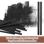 Gueevin Willow Charcoal Sticks, Willow Charcoal, Soft Black Drawing Charcoals for Sketching and Drawing Art Sketch Artists Supplies(50 Pcs,5-7mm)