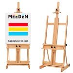 MEEDEN Large H-Frame Easel - Wooden Easel Stand for Display & Painting, Holds Canvases Up to 78", "Natural Color