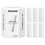 Pencil Erasers, White Erasers for Art, School, Office, Pack of 6