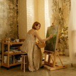 MEEDEN Large H-Frame Easel - Wooden Easel Stand for Display & Painting, Holds Canvases Up to 78", "Natural Color